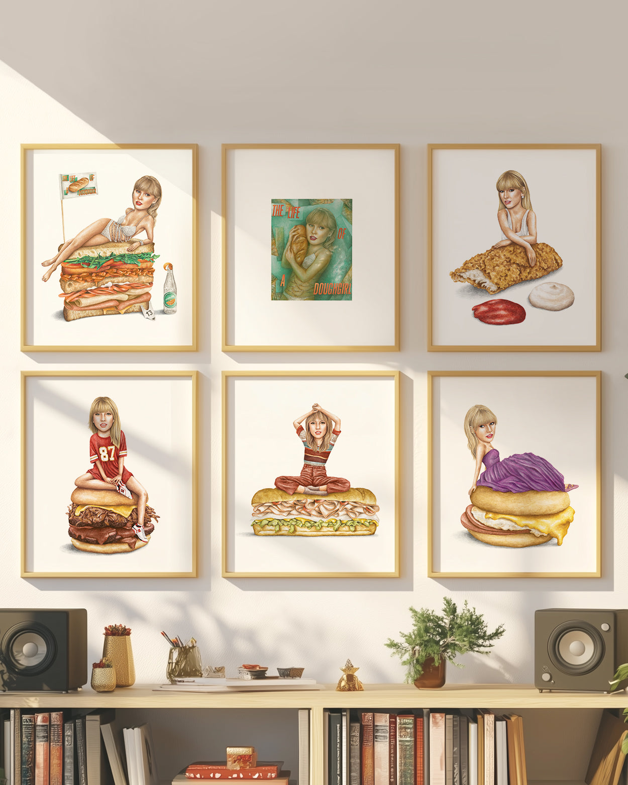 Taylor Swift 6-Pack Art Print | Celebs On Sandwiches