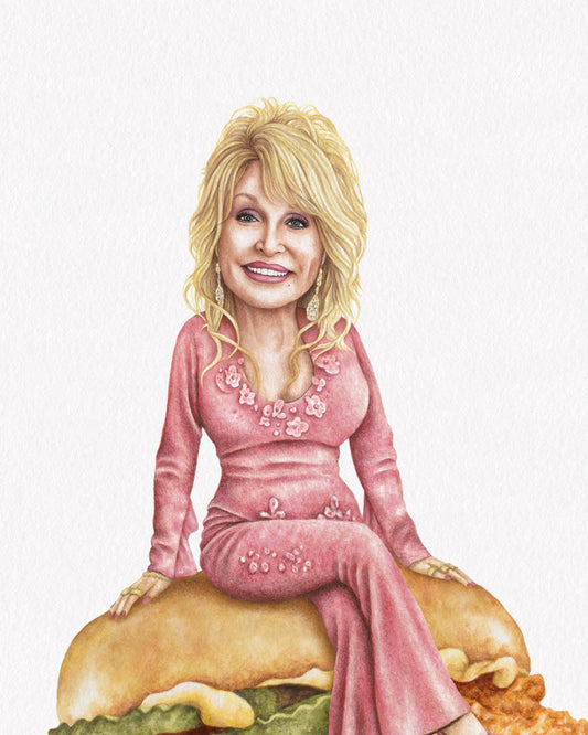 Dolly Parton watercolor art print — alternate view