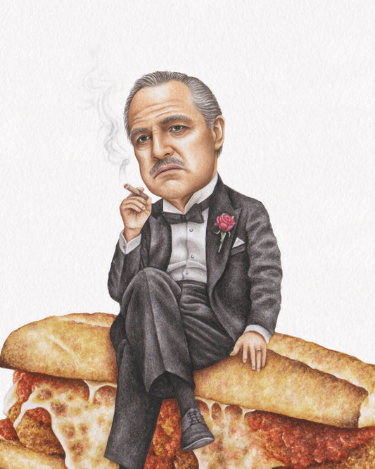 The Godfather watercolor art print — alternate view