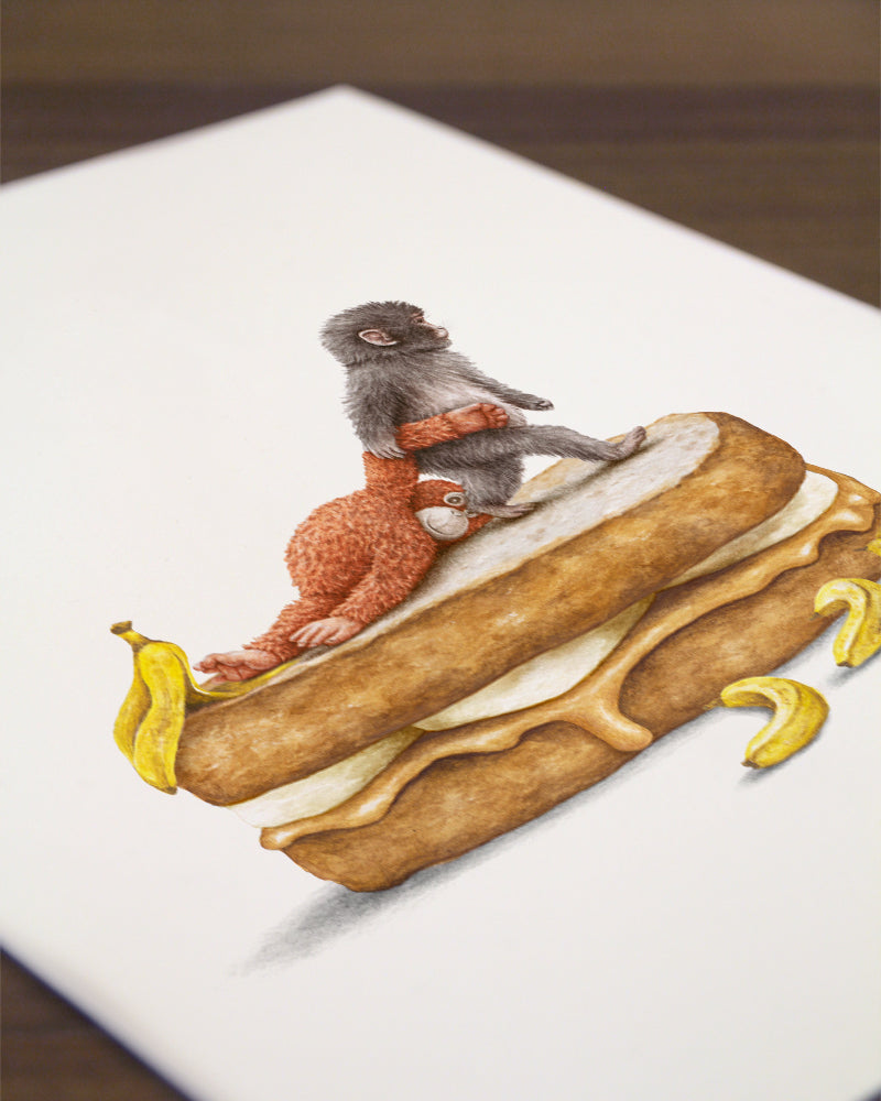 Punch the Monkey Art Print | Celebs On Sandwiches