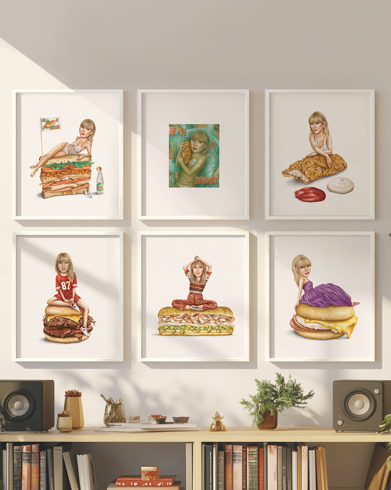 Taylor Swift 4枚セット Taylor Swift 6-Pack Art Print | Celebs On Sandwiches