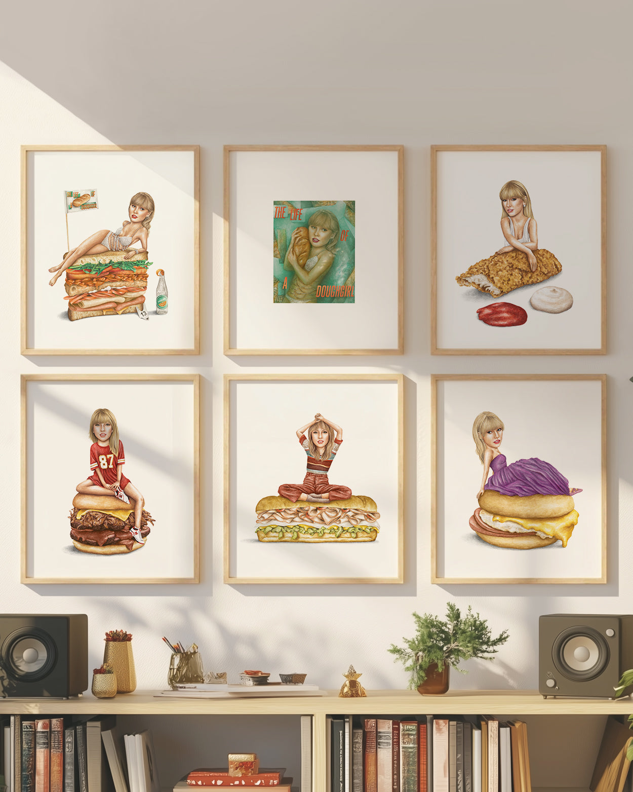 Taylor Swift 4枚セット Taylor Swift 6-Pack Art Print | Celebs On Sandwiches