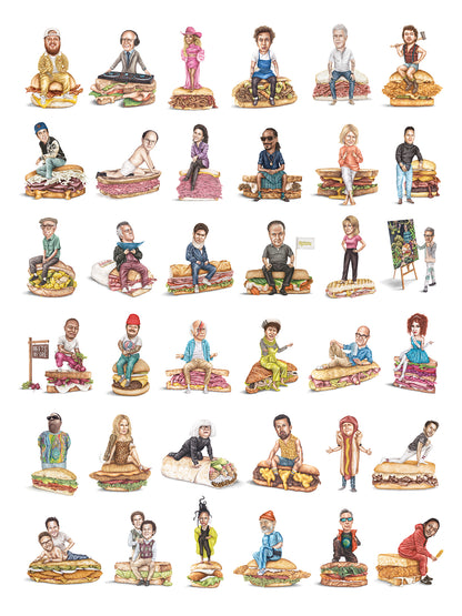 36 of your favorite celebs Limited Edition 18"x24" Collage Print #5 art print - Celebs On Sandwiches