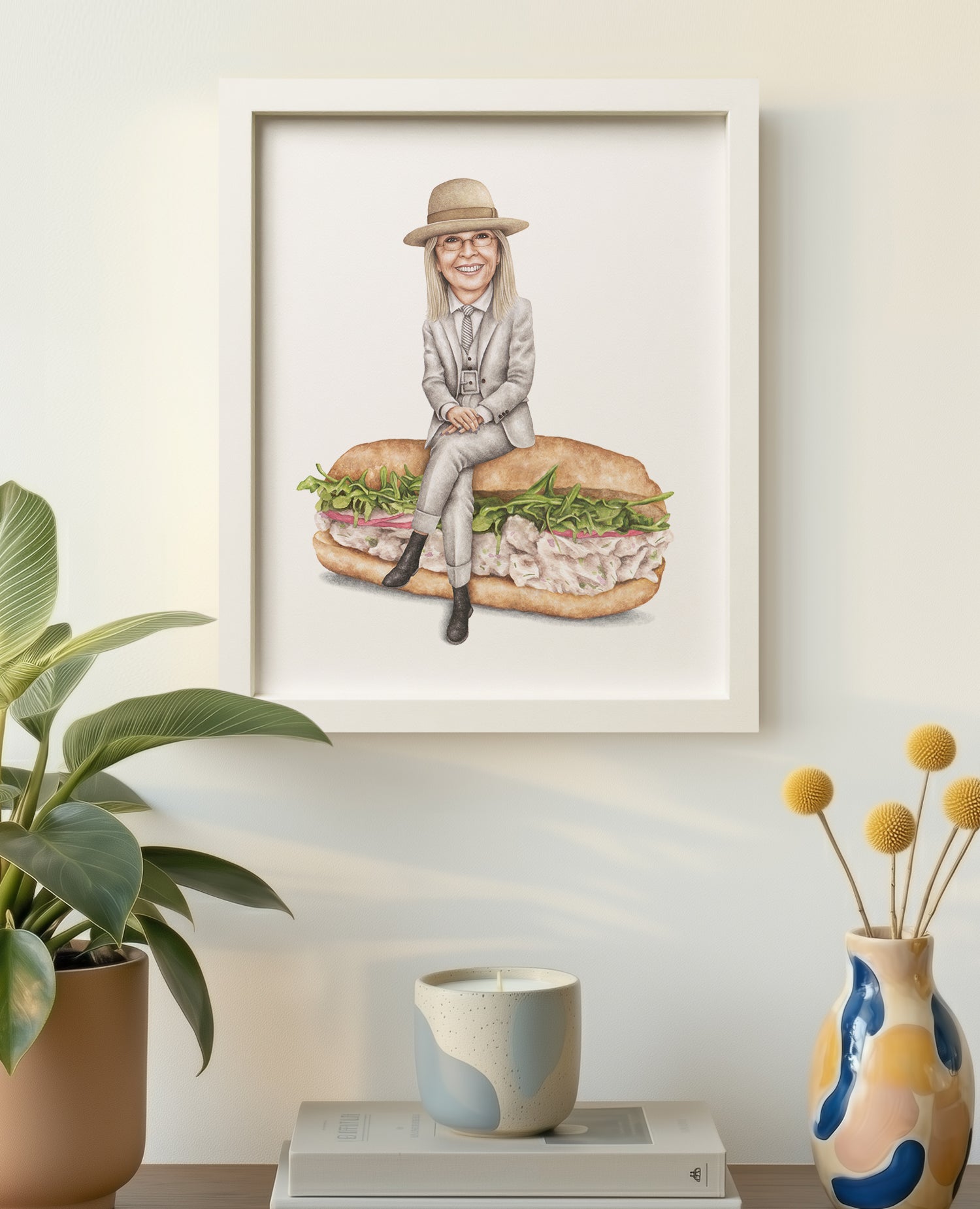 Diane Keaton 8x10 White Frame