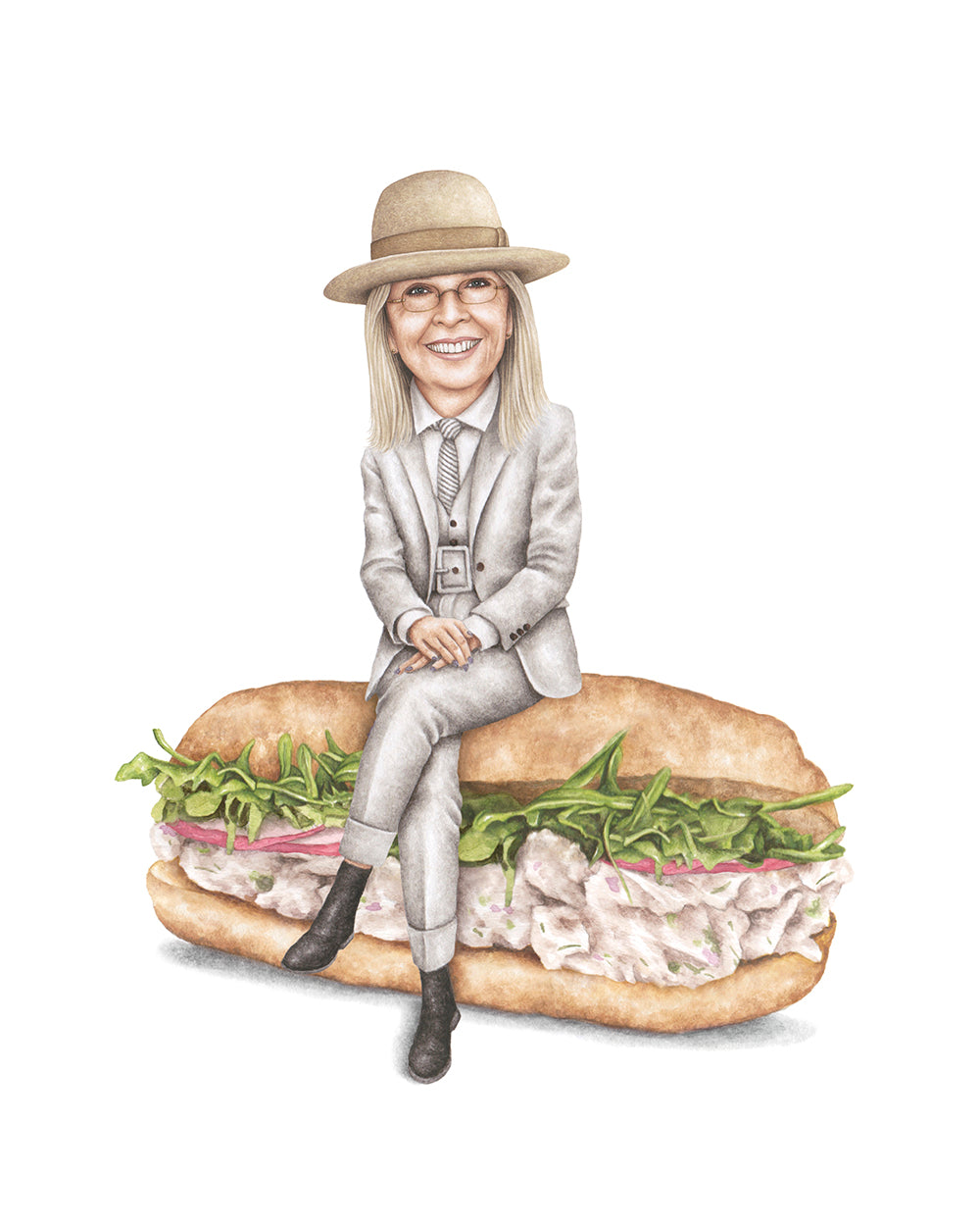 Diane Keaton watercolor print