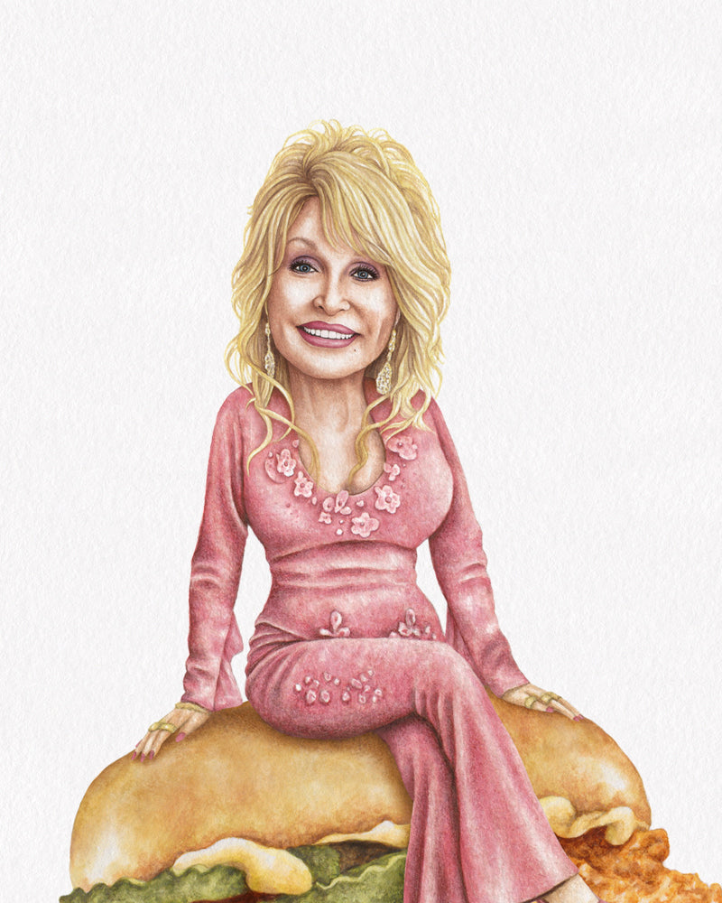 Dolly Parton watercolor art print — alternate view