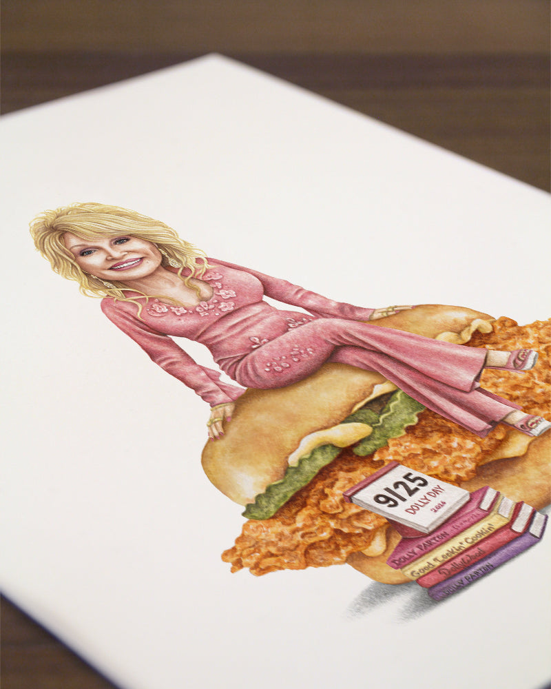 Dolly Parton watercolor art print — alternate view