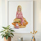 Dolly Parton 16x20 print in white frame