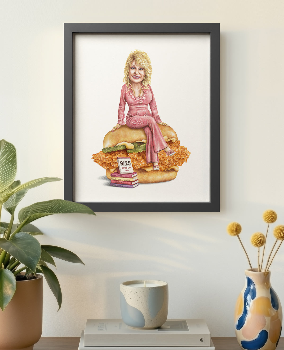 Dolly Parton 8x10 print in black frame