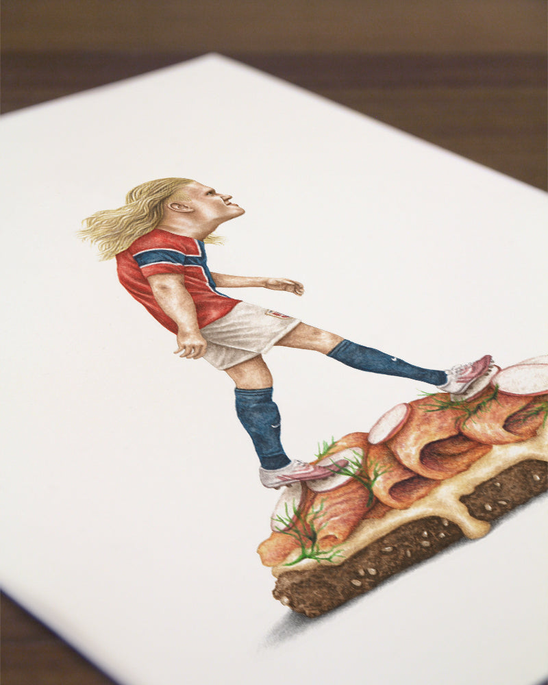 Erling Haaland watercolor art print — alternate view