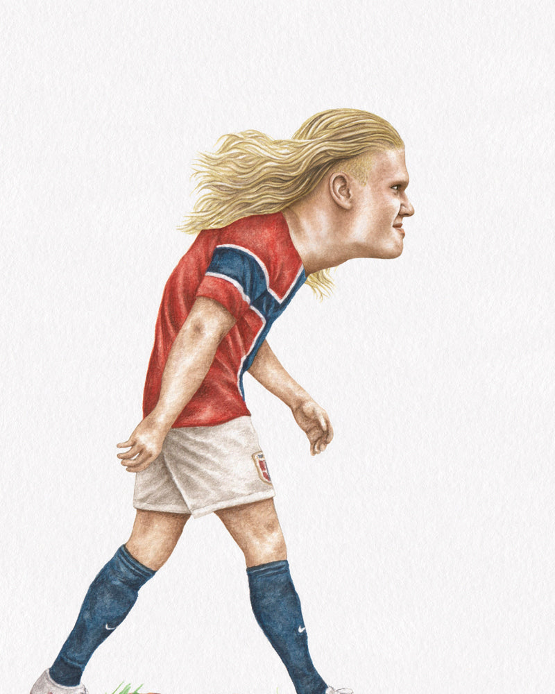 Erling Haaland watercolor art print — alternate view