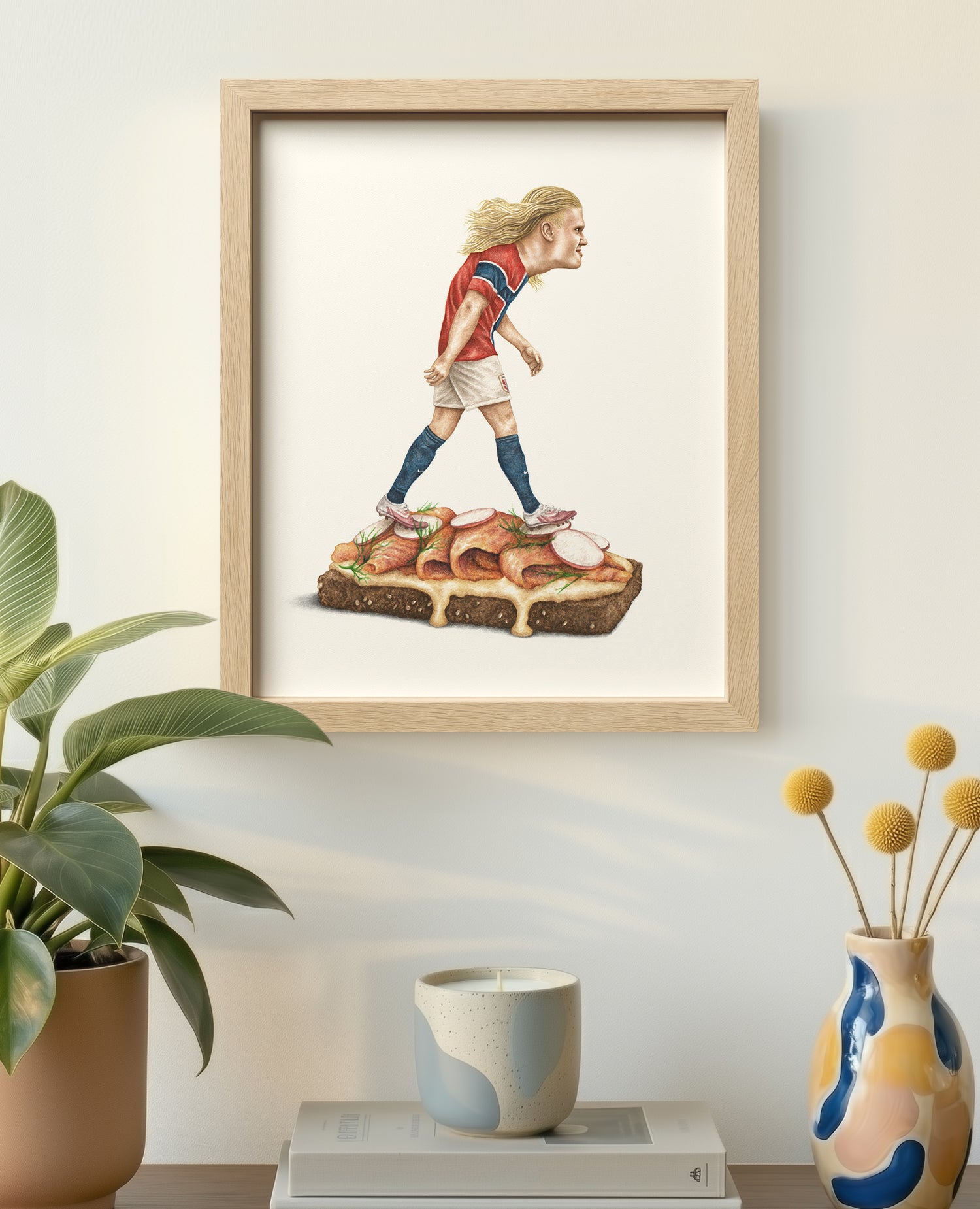 Erling Haaland 8x10 print in wood frame