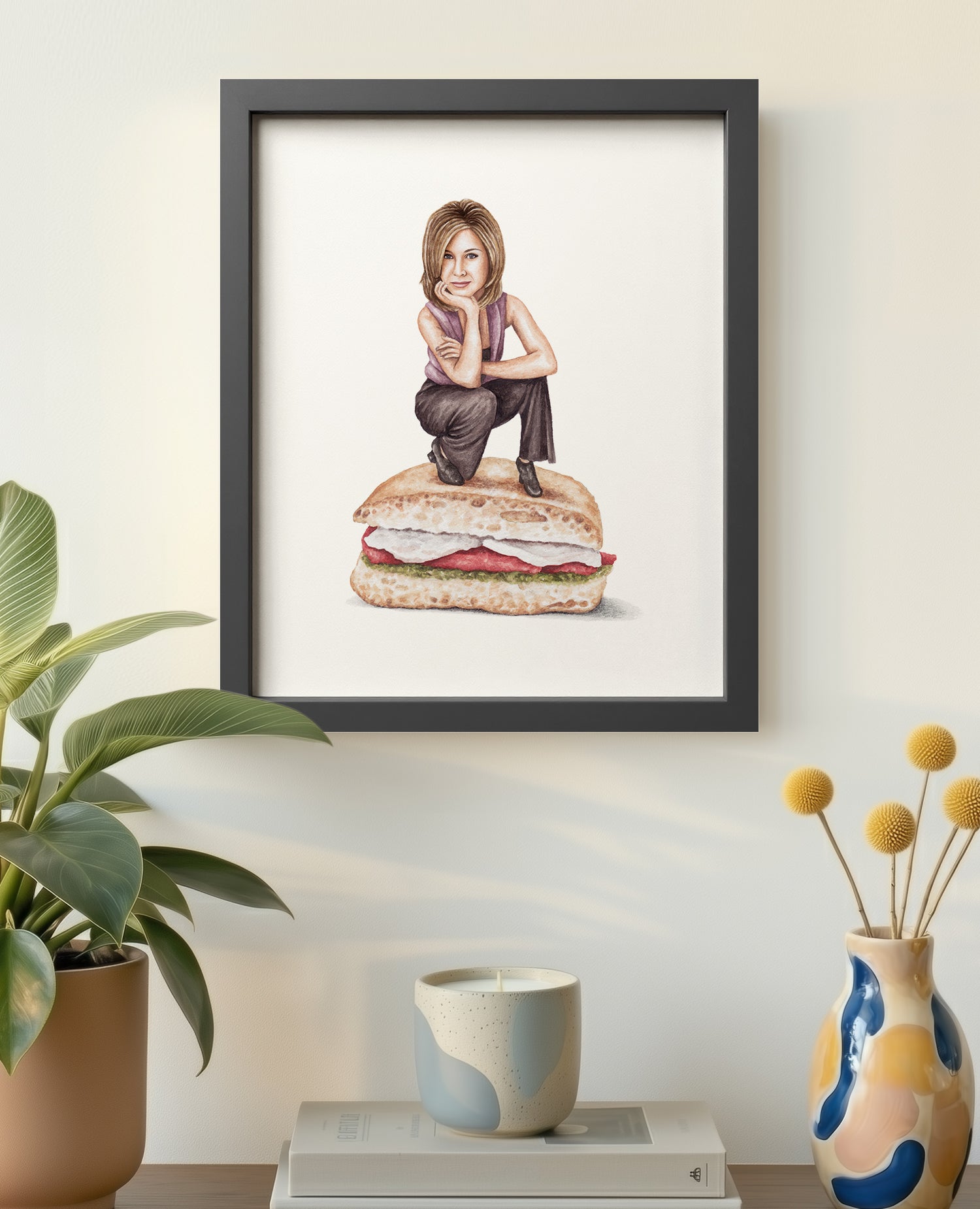 Rachel Green Jennifer Aniston Art Print | Celebs On Sandwiches