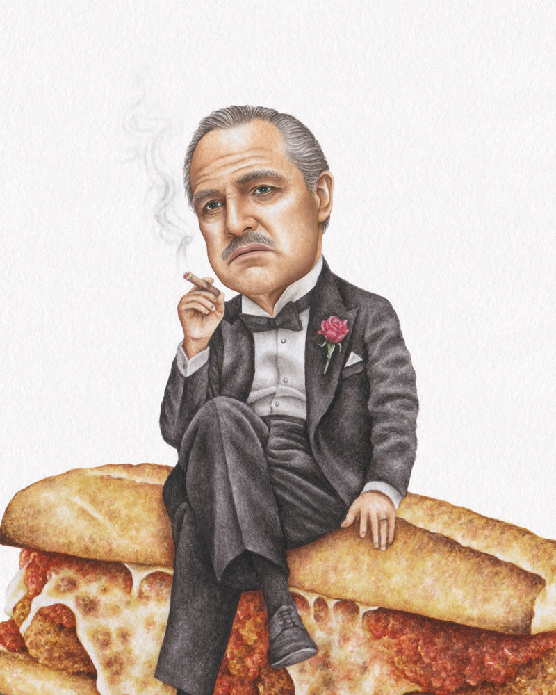 The Godfather watercolor art print — alternate view