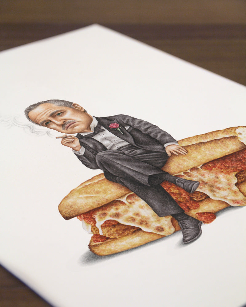 The Godfather watercolor art print — alternate view
