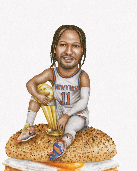 Jalen Brunson watercolor art print — alternate view