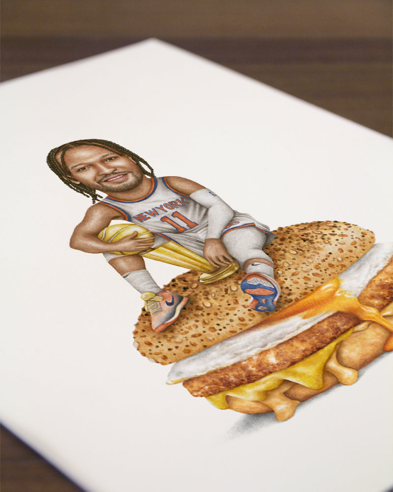 Jalen Brunson watercolor art print — alternate view