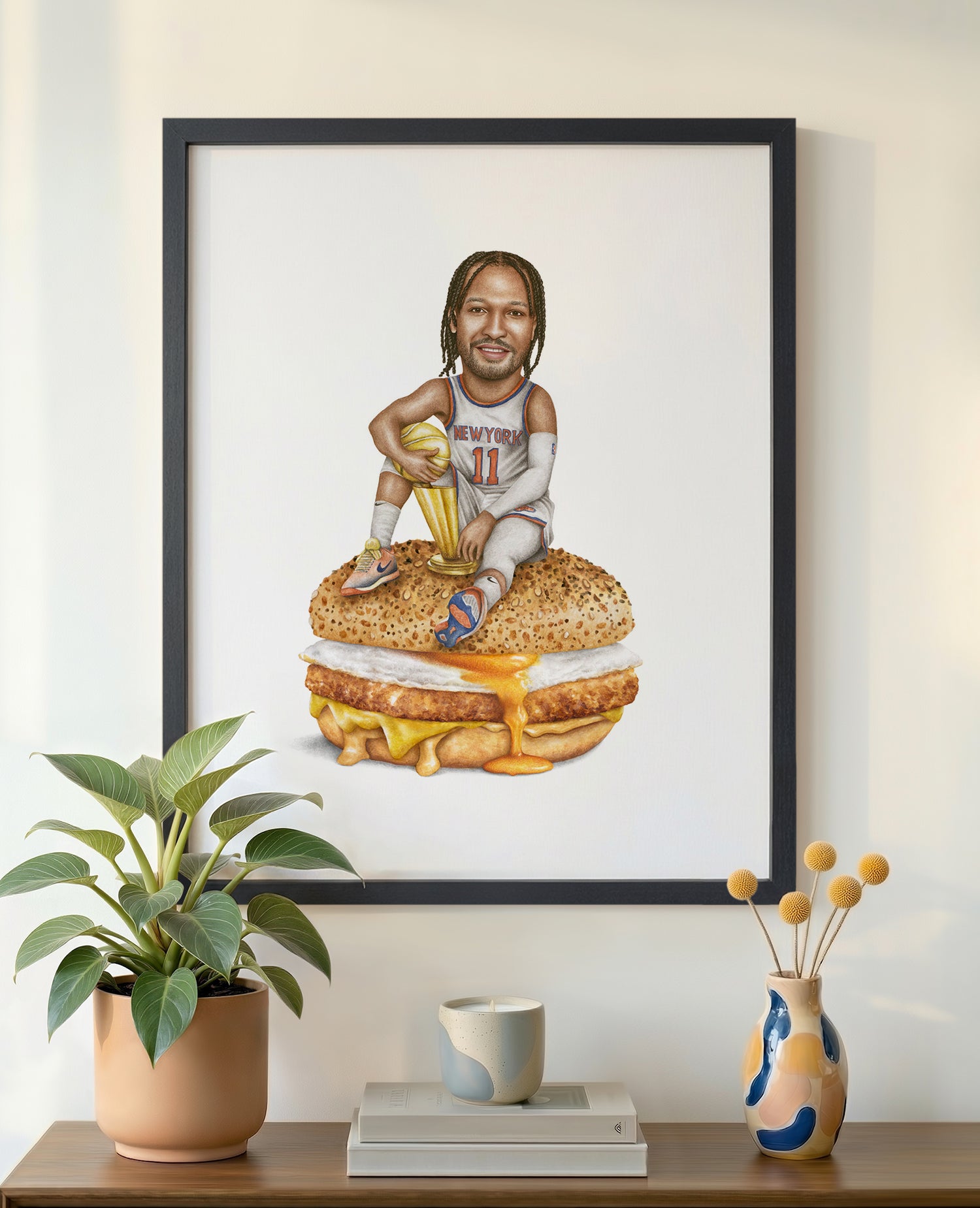 Jalen Brunson 16x20 print in black frame