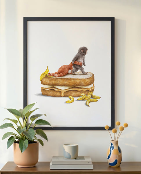 Punch the Monkey Art Print | Celebs On Sandwiches