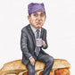 The Office Michael Scott watercolor art print — alternate view