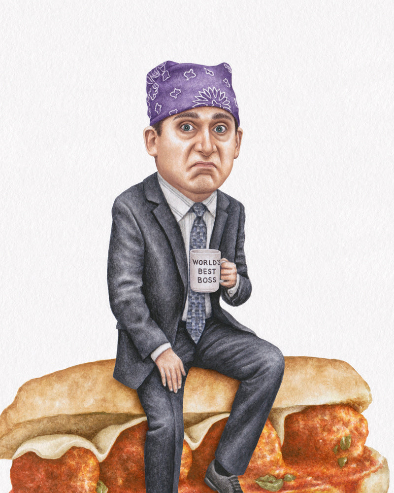 The Office Michael Scott watercolor art print — alternate view