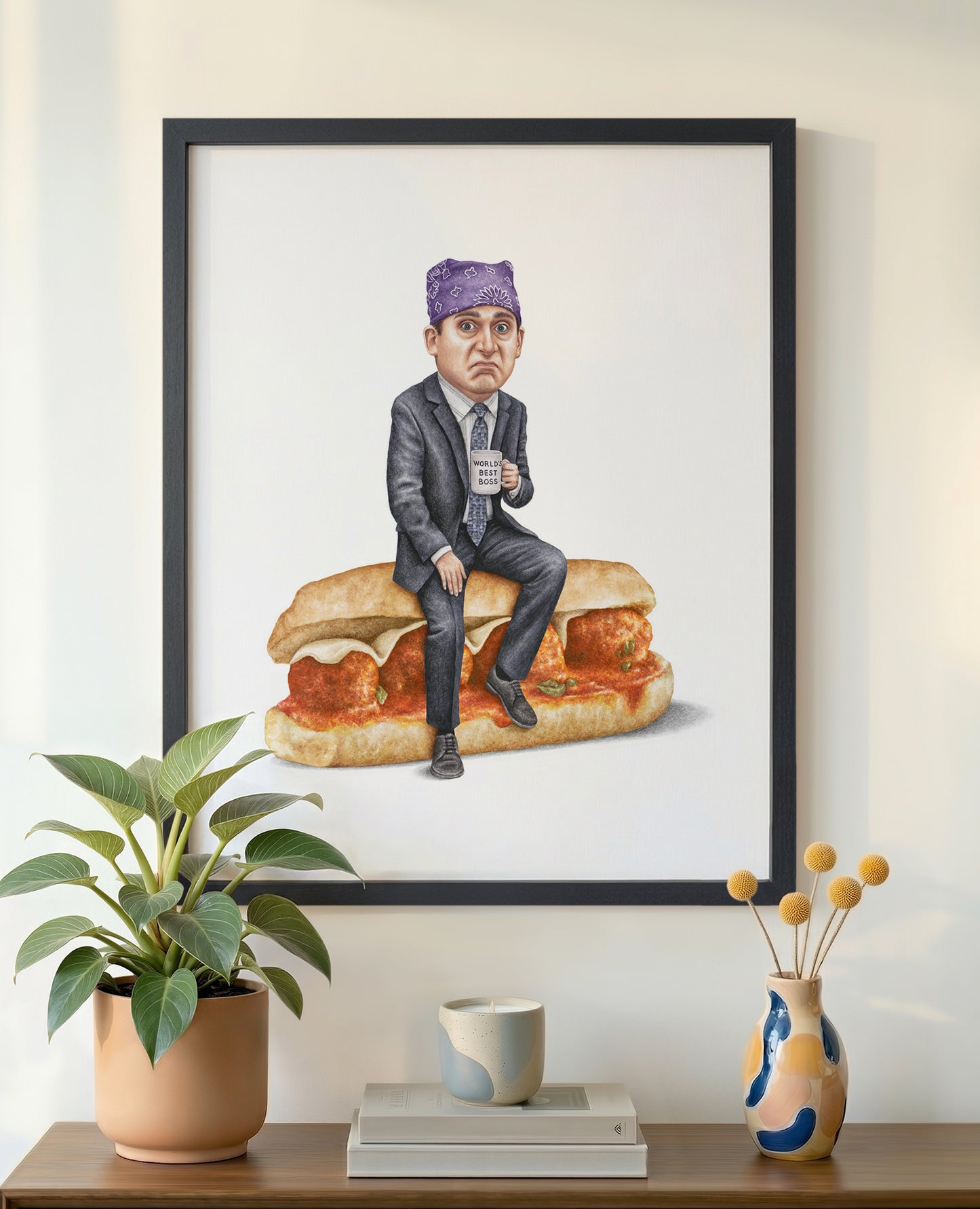 The Office Michael Scott 16x20 print in black frame