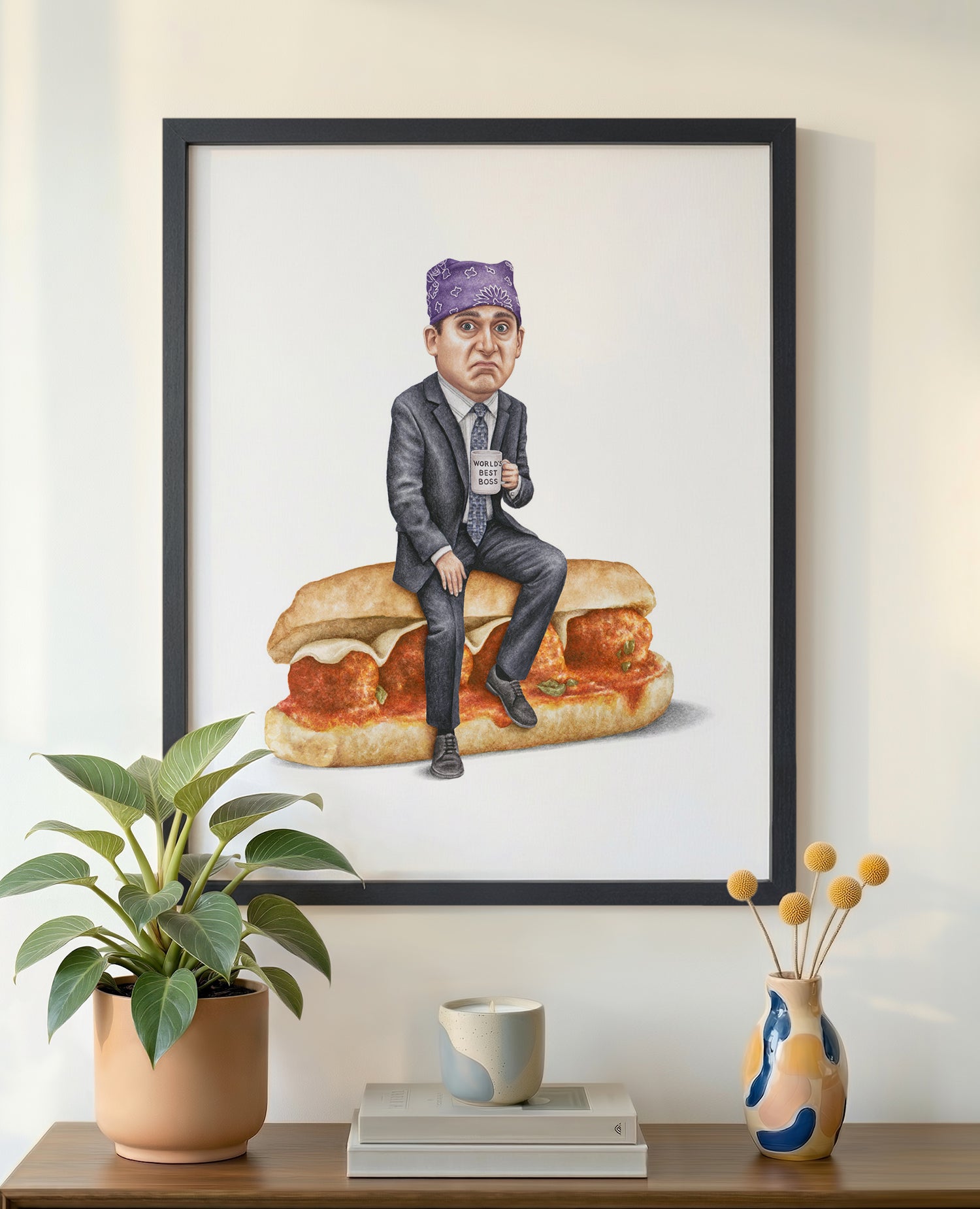The Office Michael Scott 16x20 print in black frame