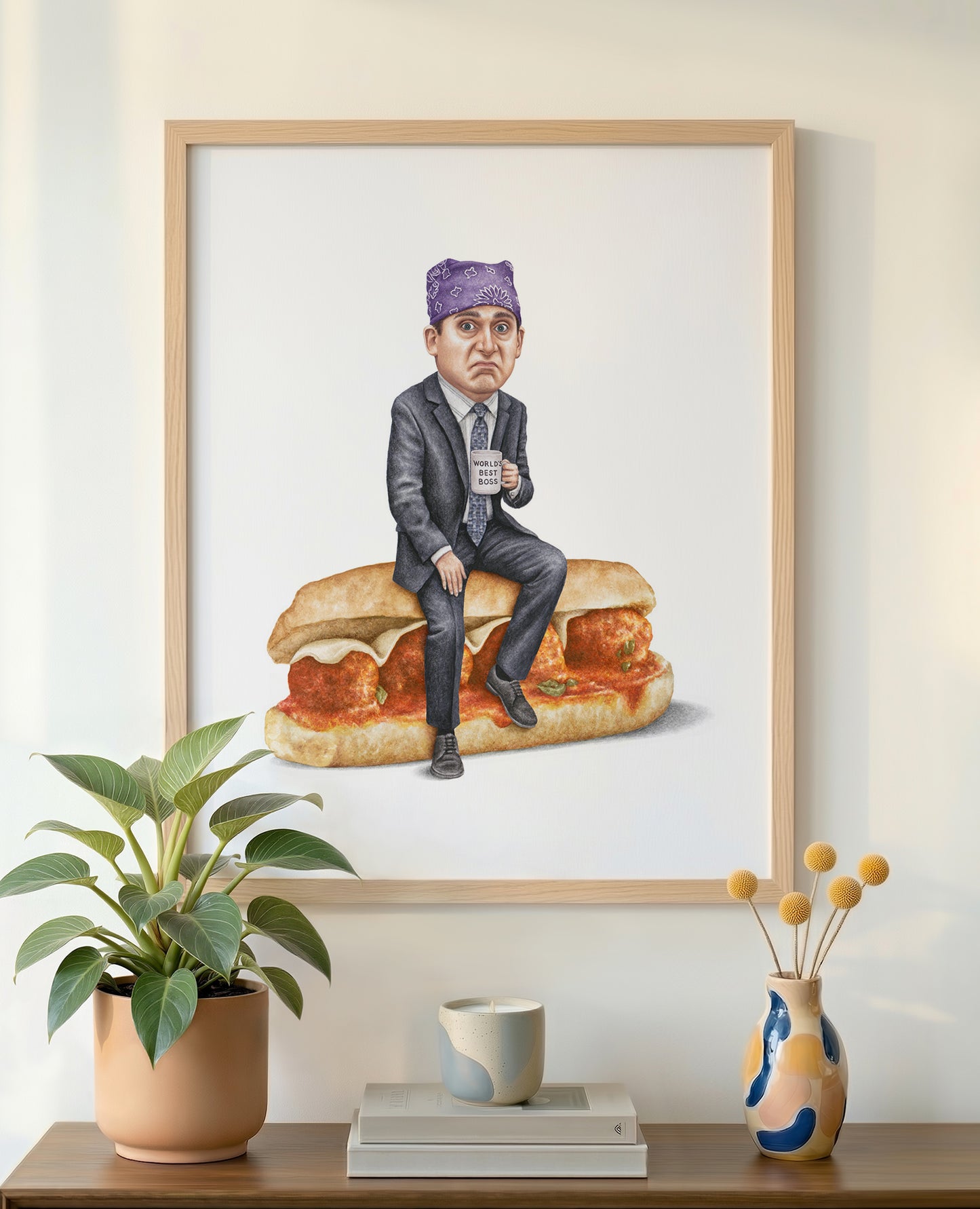 The Office Michael Scott 16x20 print in wood frame