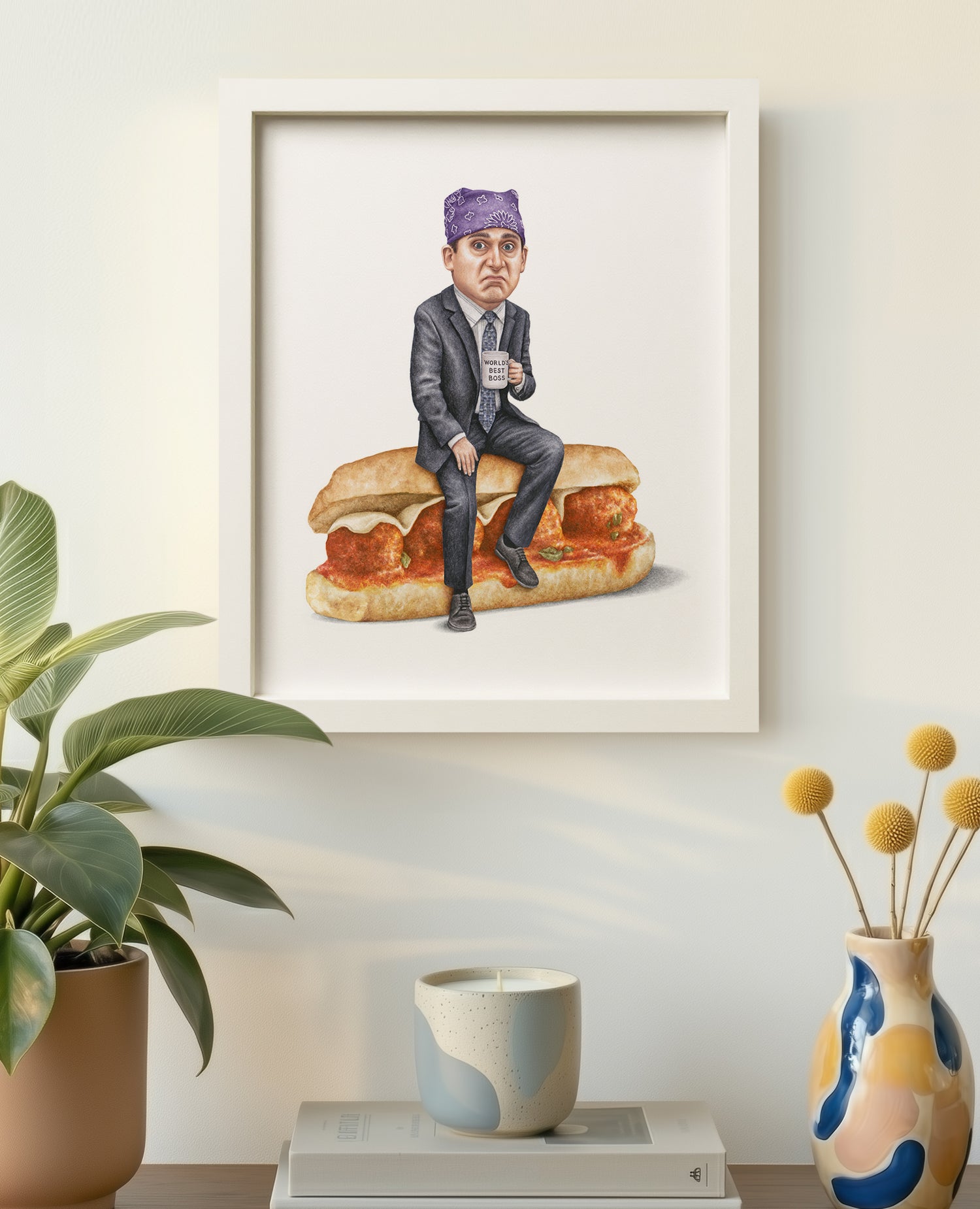 The Office Michael Scott 8x10 print in white frame