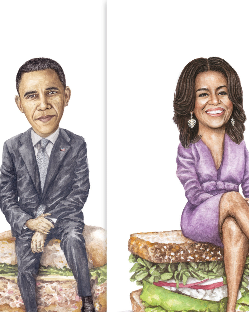 Obama Set Art Print Celebs On Sandwiches obama-set-art-print-celebs-on-sandwiches