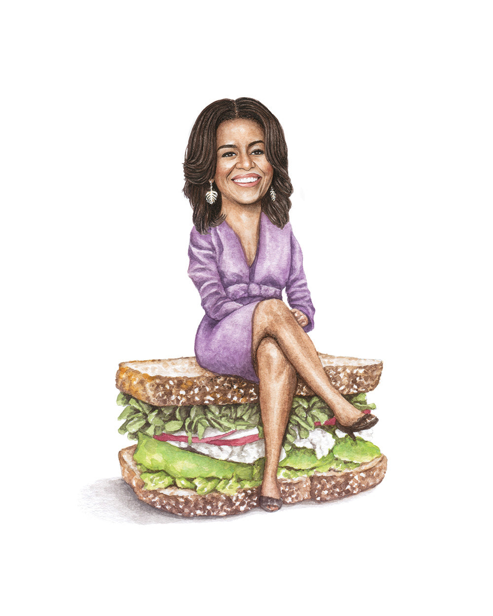Michelle Obama Art Print Celebs On Sandwiches michelle-obama-art-print-celebs-on-sandwiches