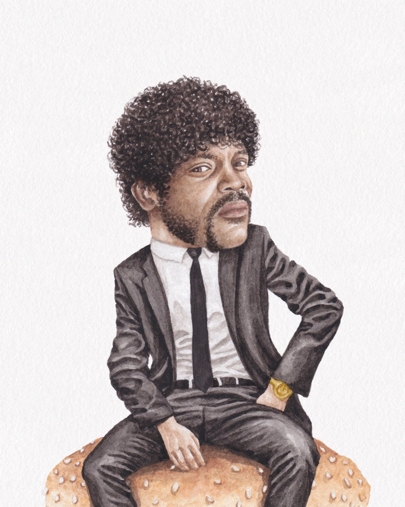 HWC Trading Stampa Firmata Samuel L. Jackson - Pulp Fiction, Quadro A4 Con Cornice Nera, Regalo Cinema